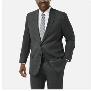 Haggar Men's Premium Stretch Classic Fit Big and Tall Grey-Jacket Size 52 Reg